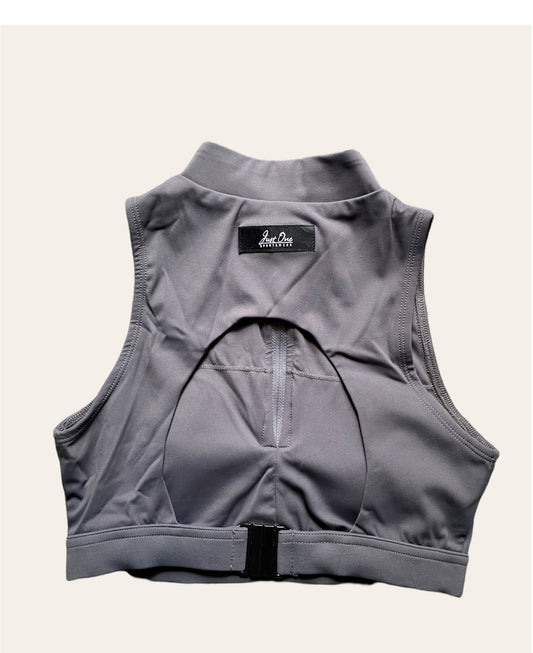 J1 gray 1/2 zip top